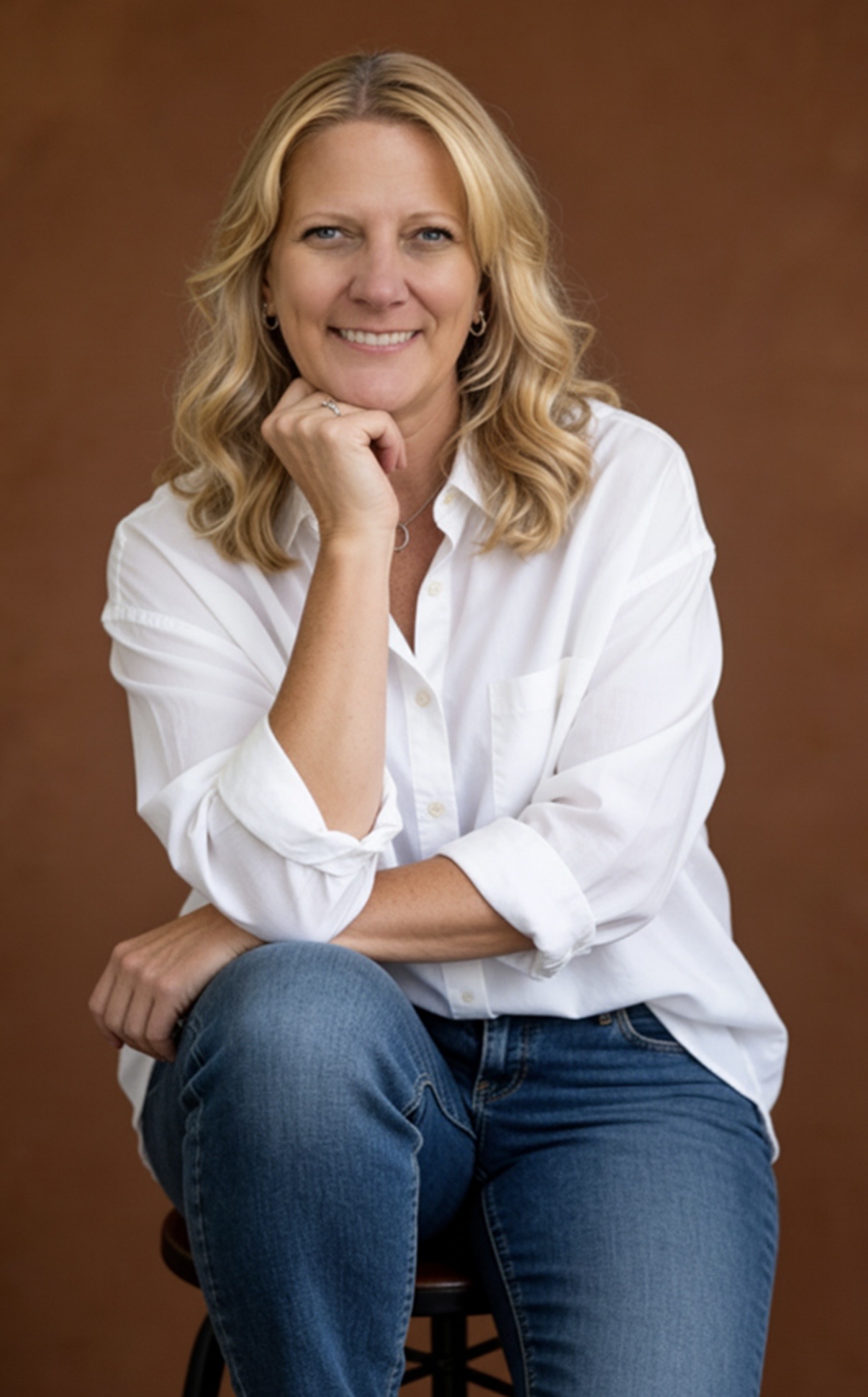 Accessible color portrait of Dr. Beth Gilbertson