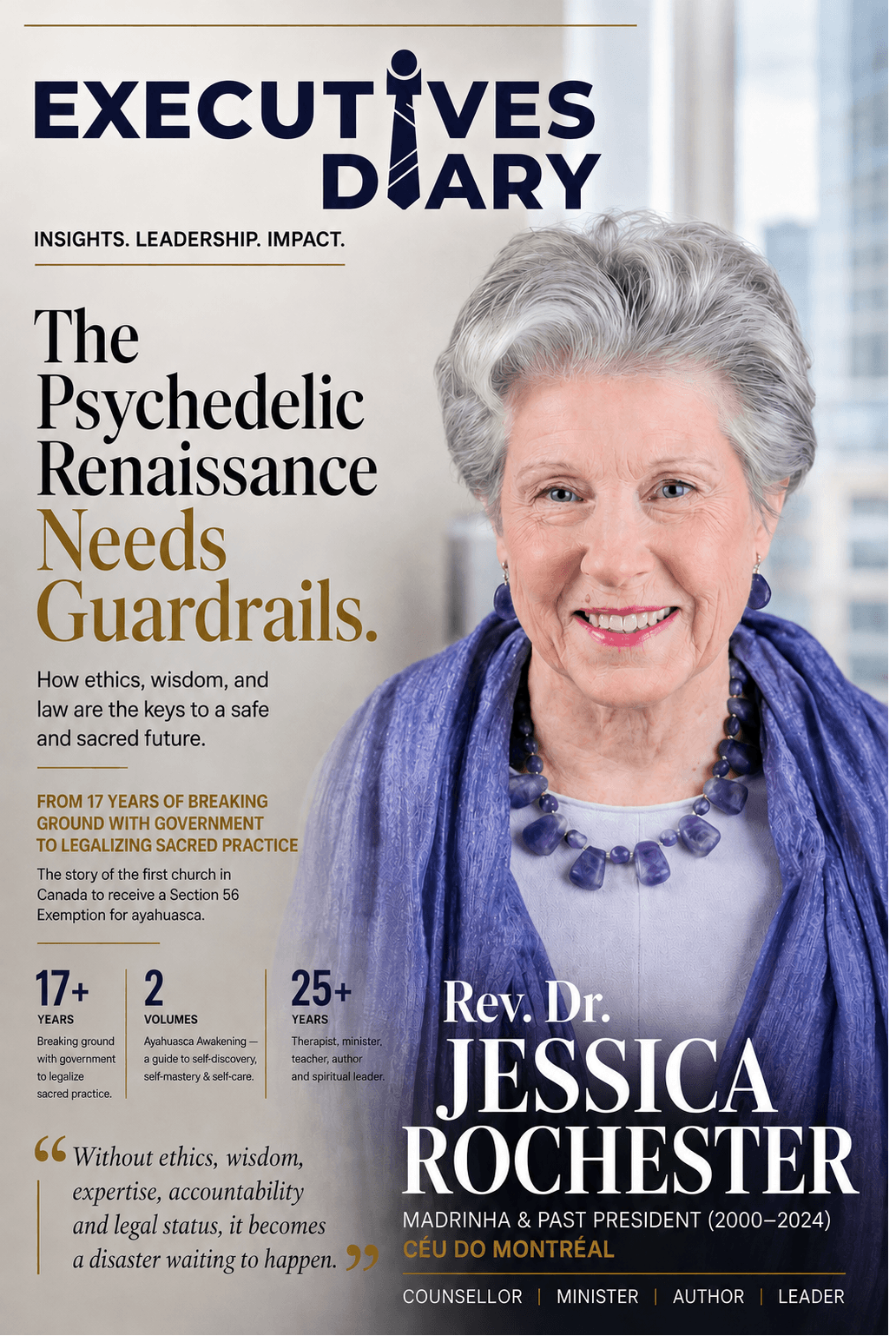 Rev. Dr. Jessica Rochester on the cover of Executives Diary Magazine