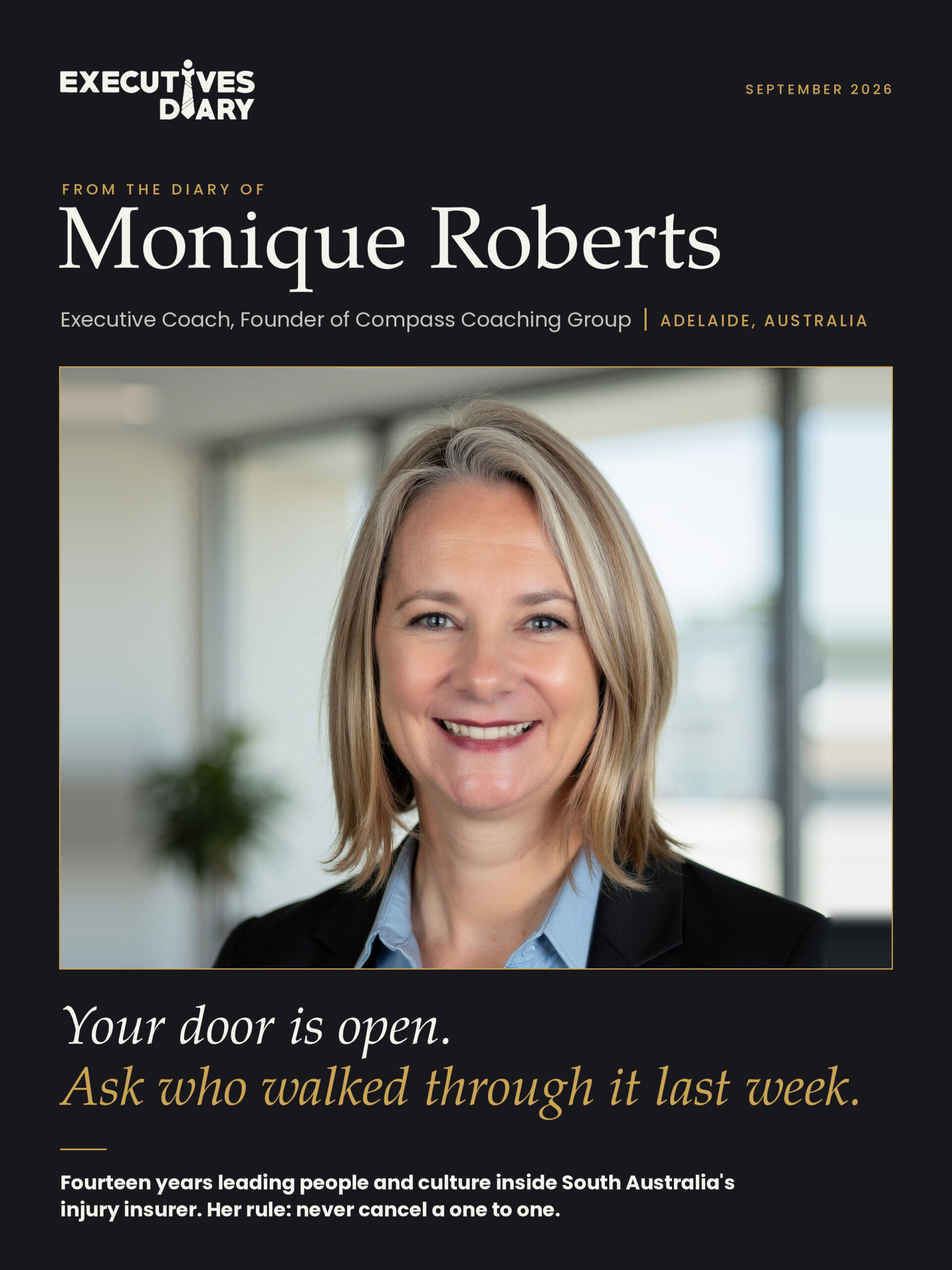 Monique Roberts on the cover of Executives Diary