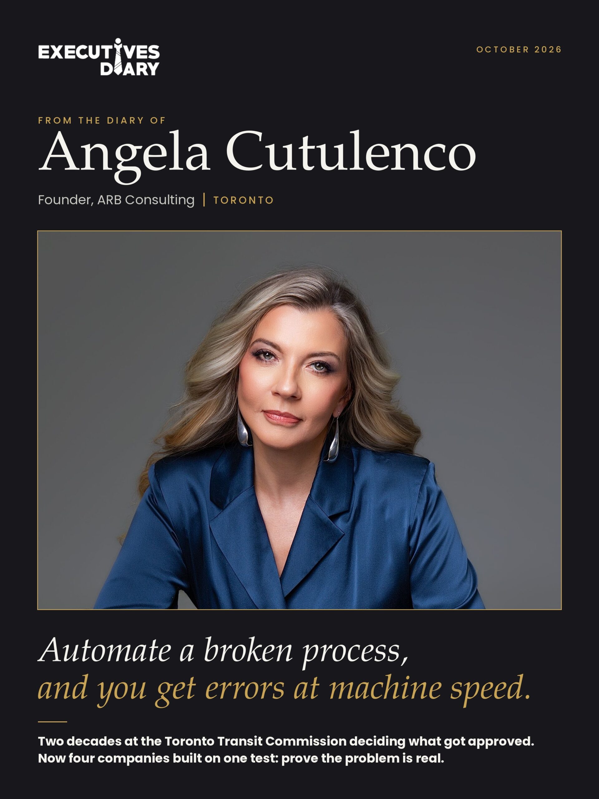 Angela Cutulenco on the cover of Executives Diary