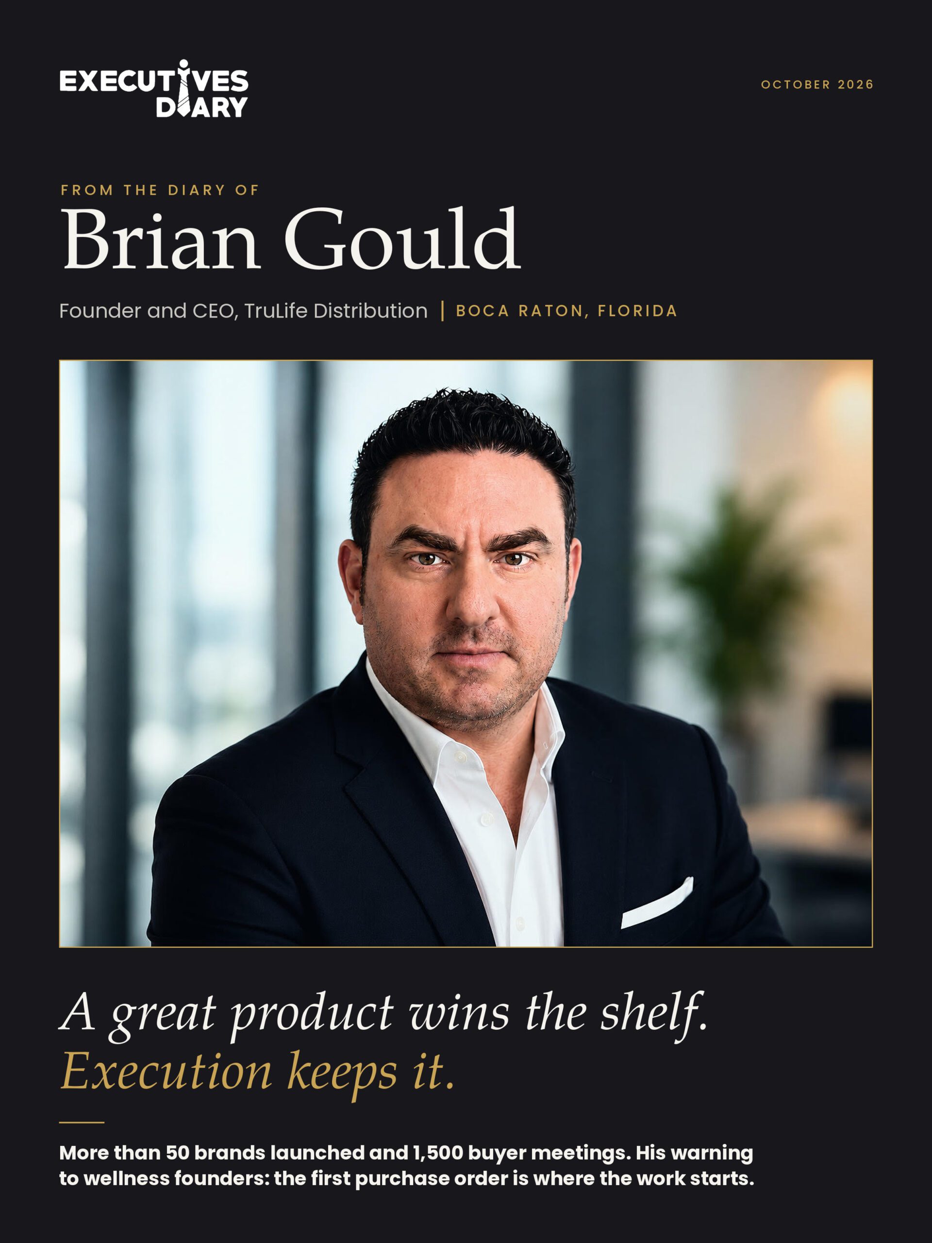 Brian Gould on the cover of Executives Diary