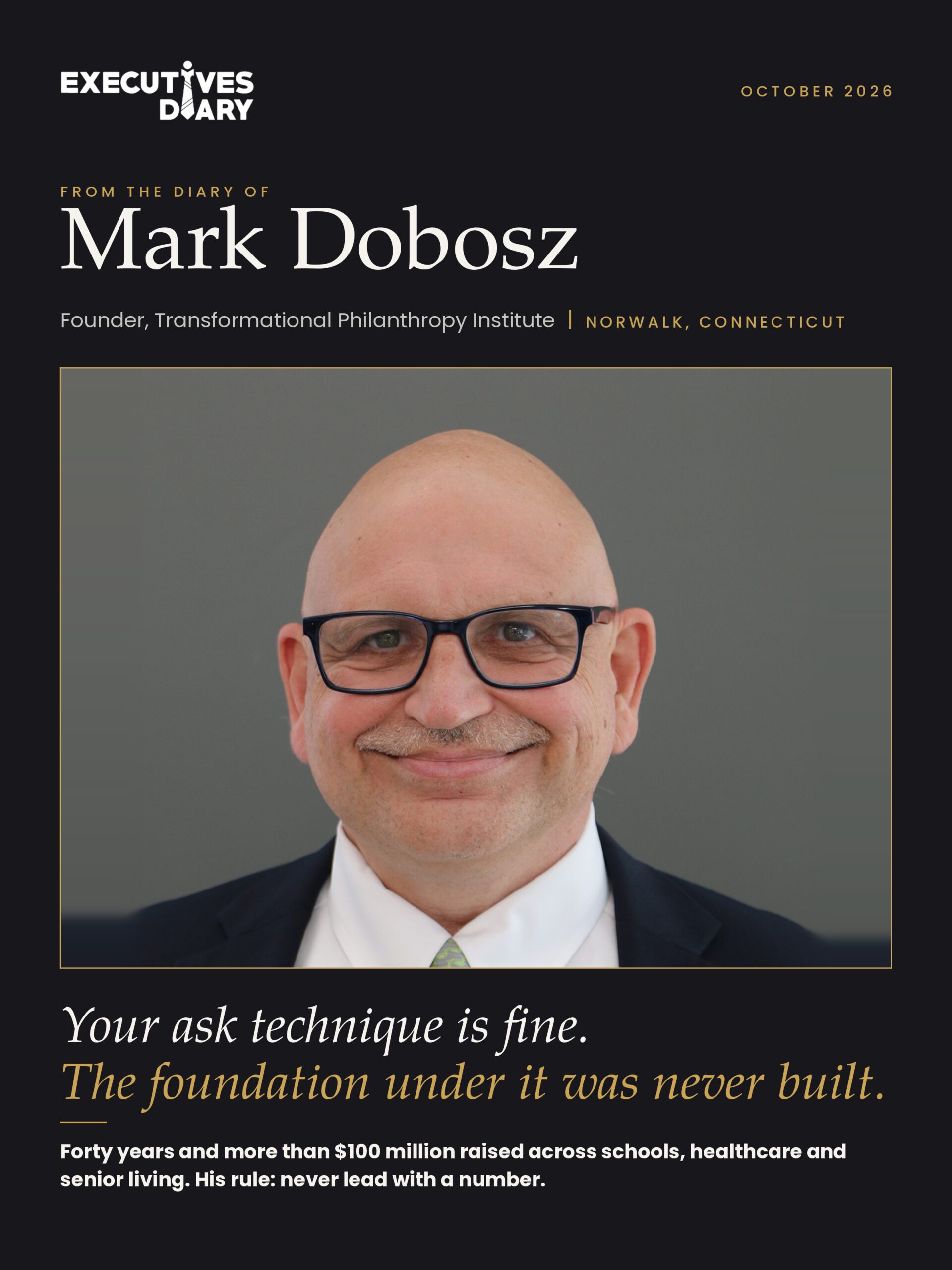 Mark Dobosz on the cover of Executives Diary