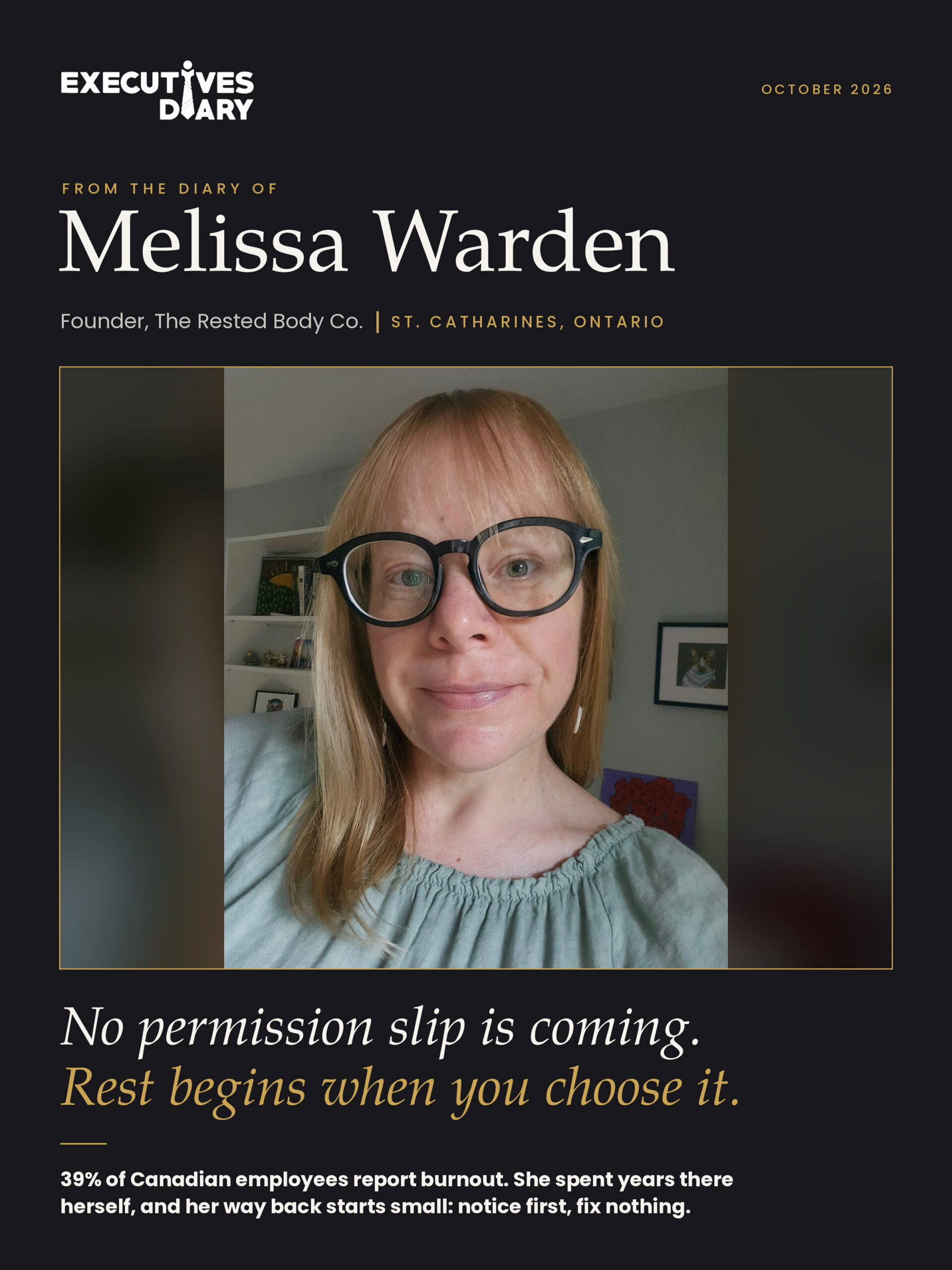 Melissa Warden on the cover of Executives Diary