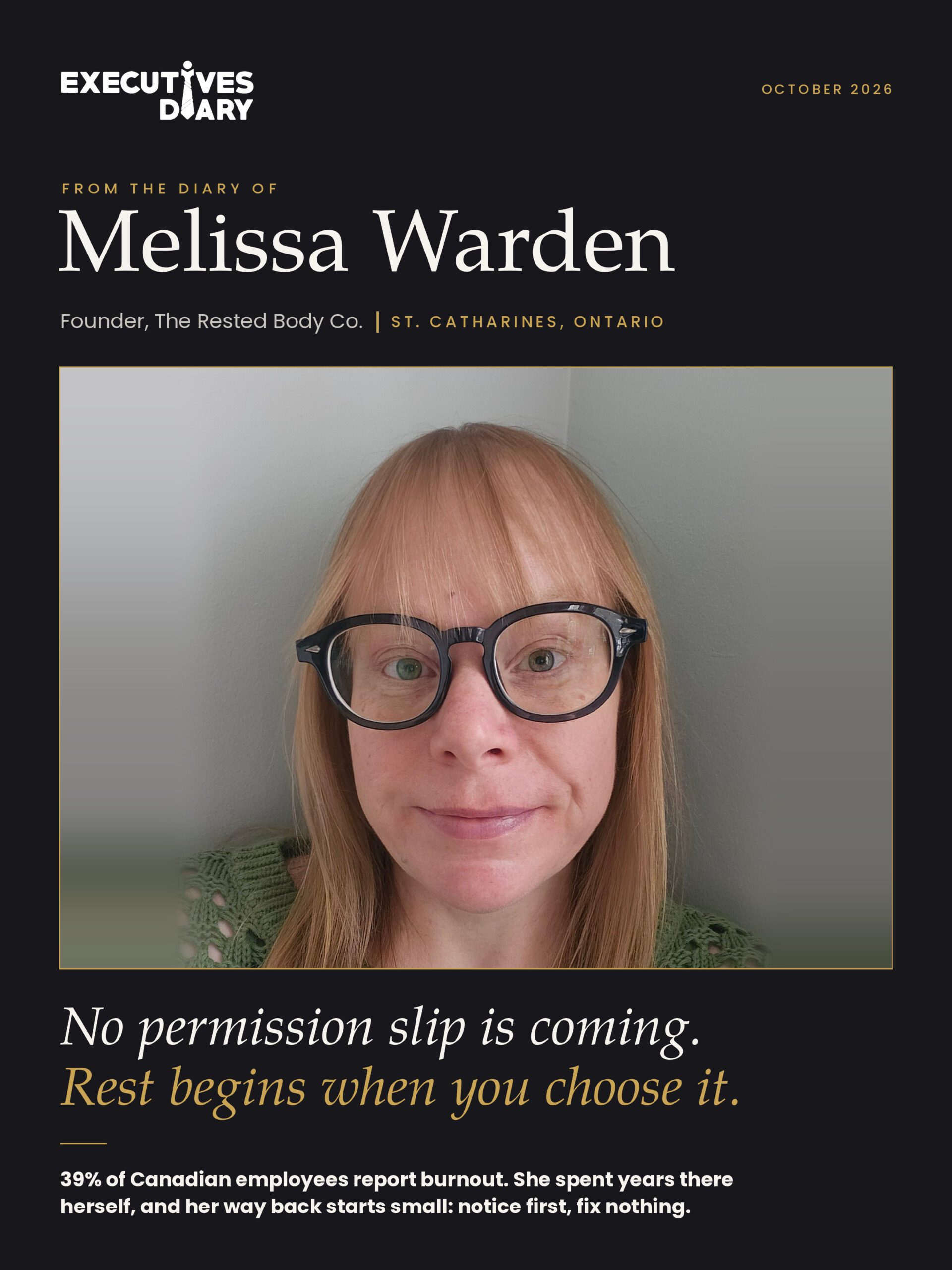 Melissa Warden on the cover of Executives Diary