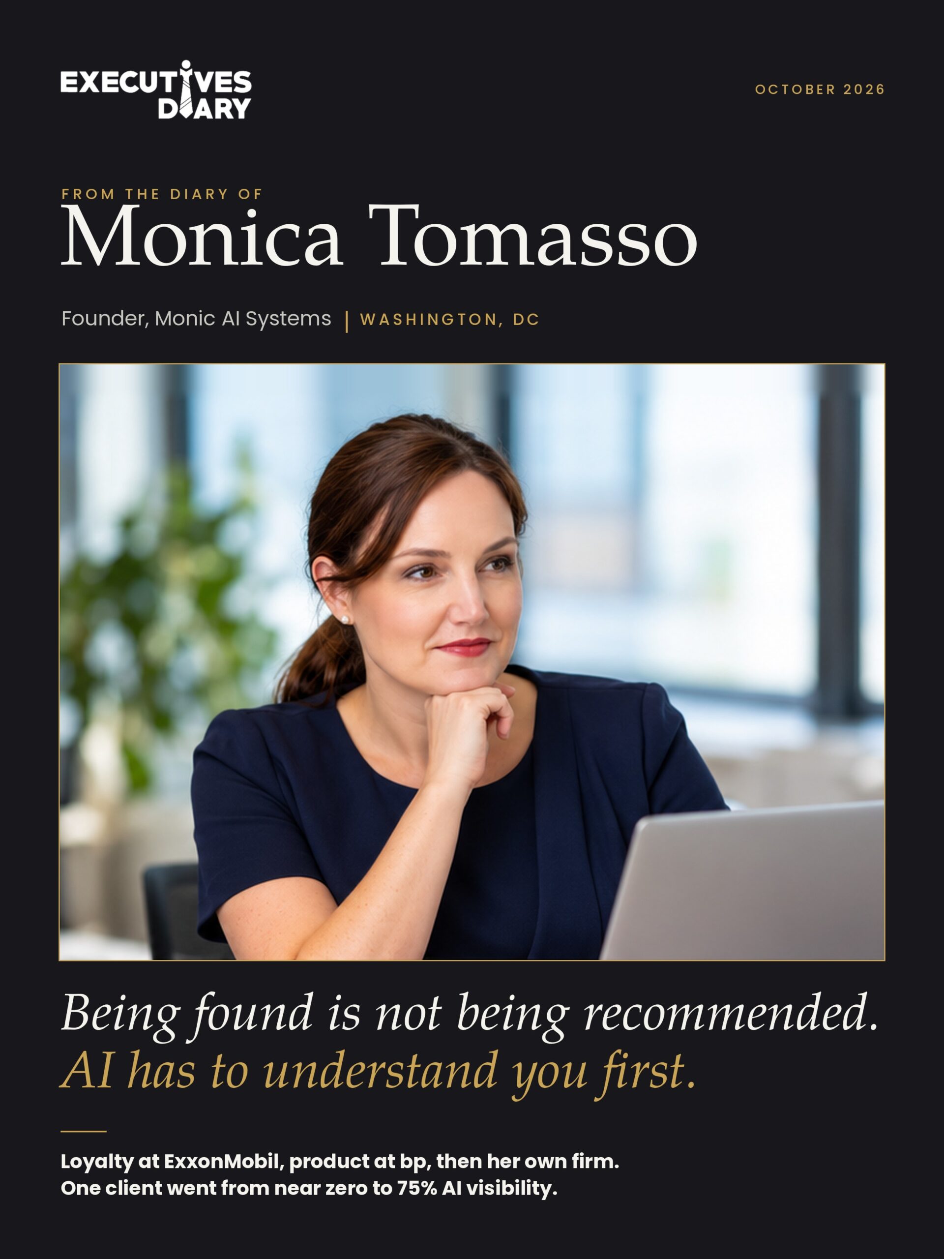 Monica Tomasso on the cover of Executives Diary