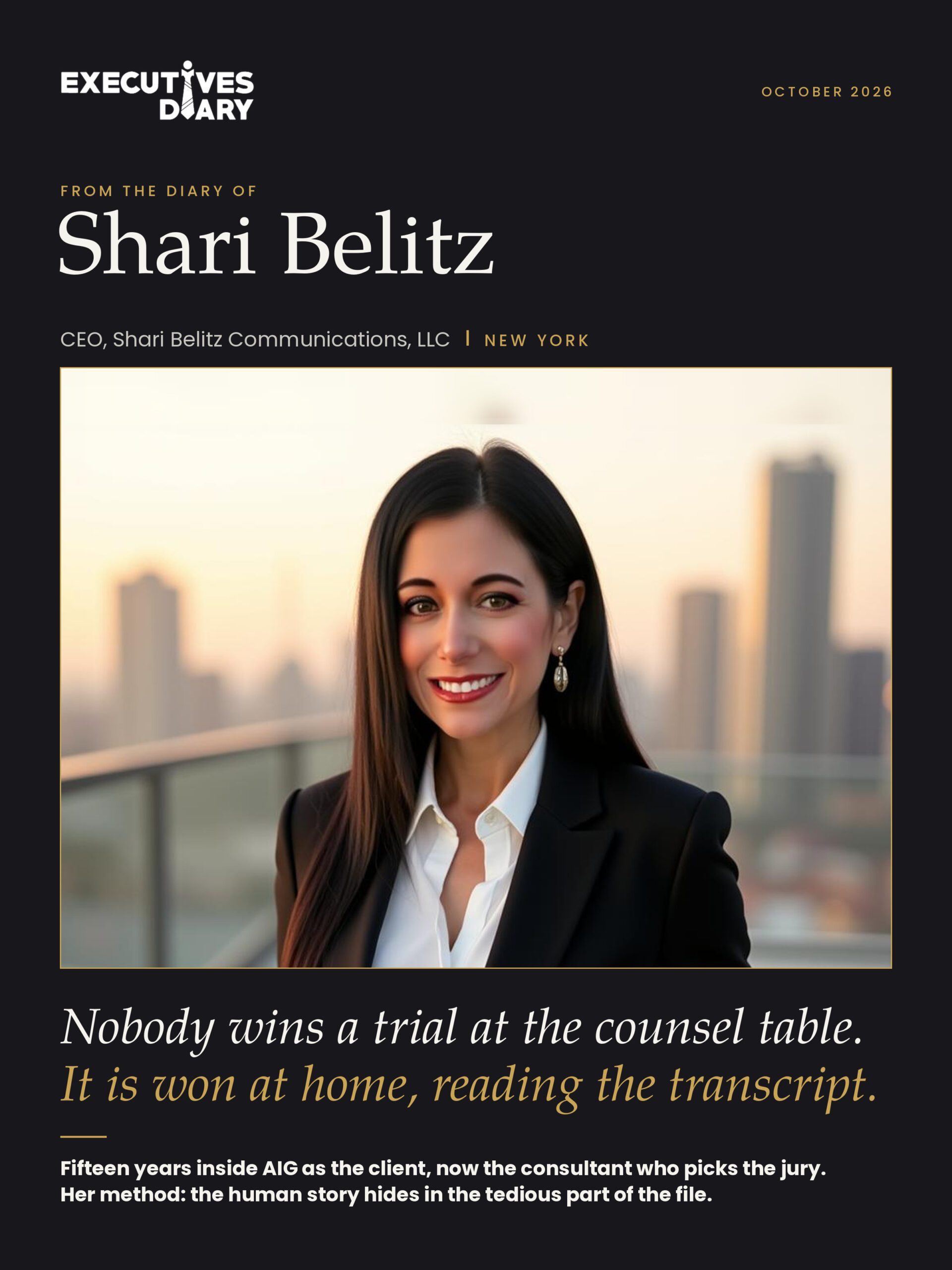 Shari Belitz on the cover of Executives Diary