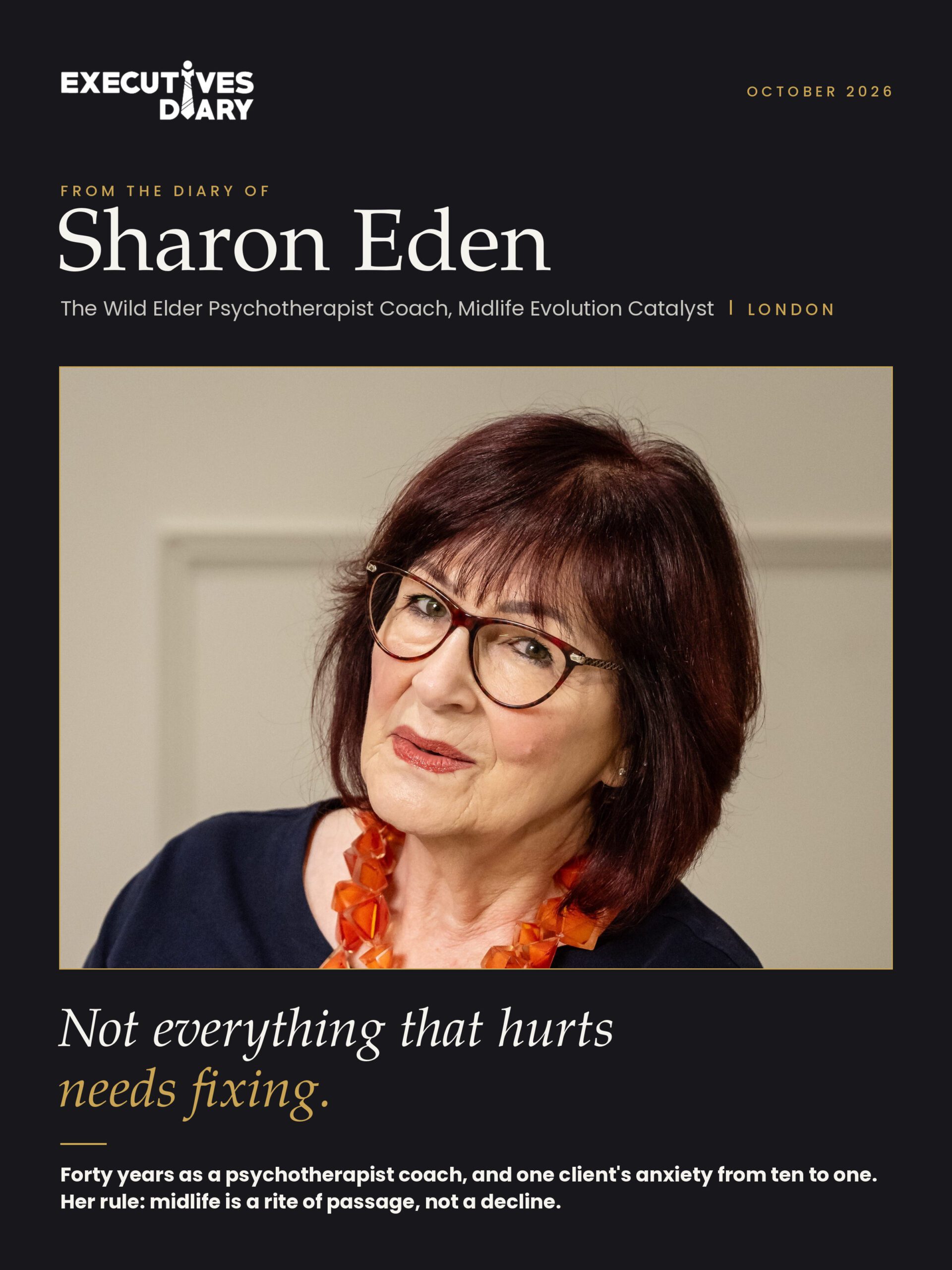 Sharon Eden on the cover of Executives Diary