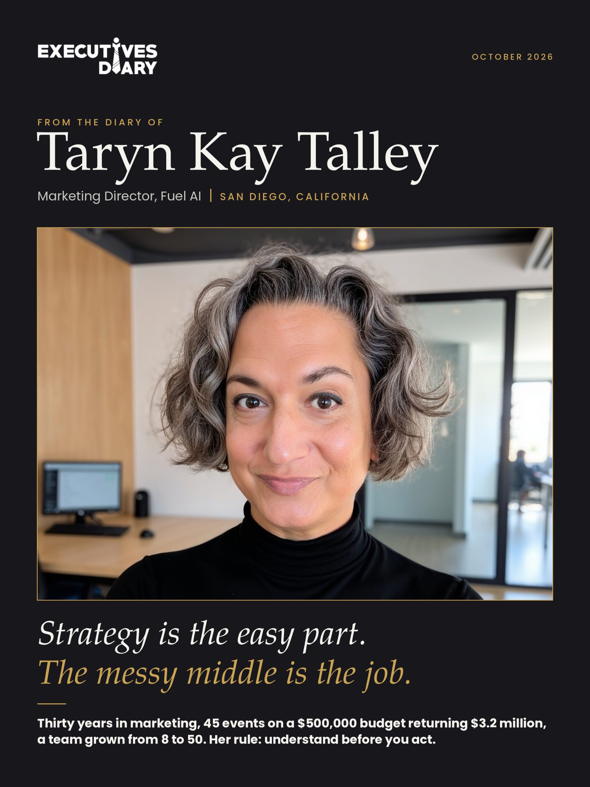 Taryn Kay Talley on the cover of Executives Diary