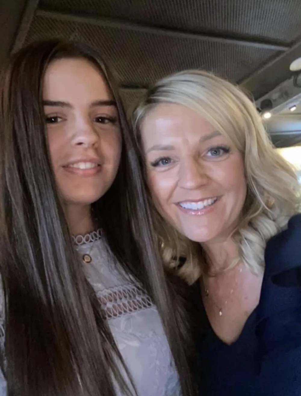 Victoria Eagle and her daughter Poppy smiling together in a selfie