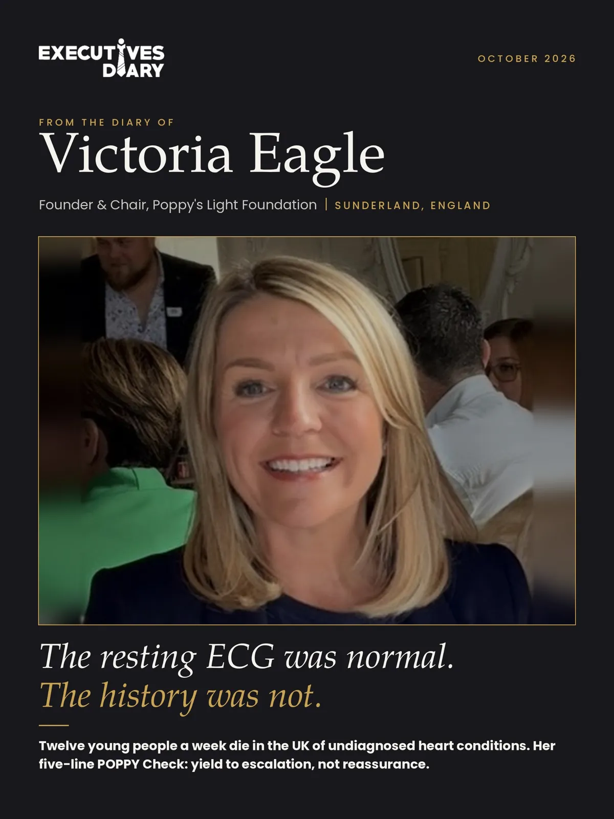 Victoria Eagle on the cover of Executives Diary