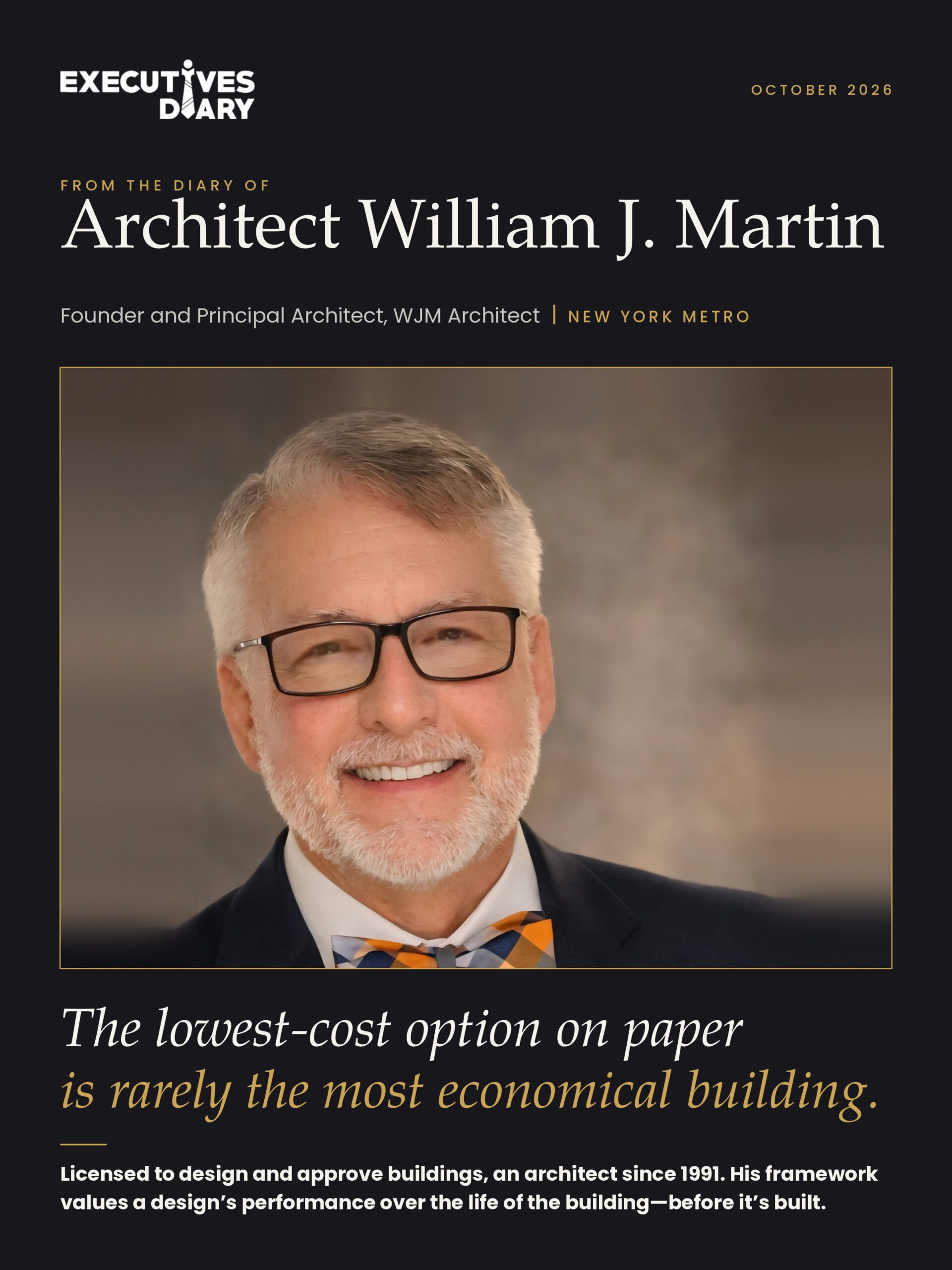 William J. Martin on the cover of Executives Diary